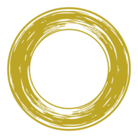 Zen Circle Icon Symbol in Gold Color. Aesthetic Circle Shape for Logo, Art Frame, Art Illustration, Website or Graphic Design Element. Format PNG