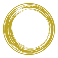 zen cirkel icoon symbool in goud kleur. esthetisch cirkel vorm voor logo, kunst kader, kunst illustratie, website of grafisch ontwerp element. formaat PNG