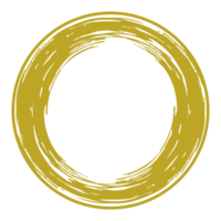 Zen Circle Icon Symbol in Gold Color. Aesthetic Circle Shape for Logo, Art Frame, Art Illustration, Website or Graphic Design Element. Format PNG
