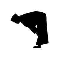 Ruku, Bowing down is an essential pillar of prayer, a part of prayers, the head is bowed and the knees are bowed with both hands, which is one of the essential parts of the prayers in Islam or Moslem. vector