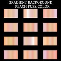 Gradient peach fuzz color palette set vector