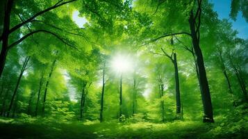 AI generated green wallpaper eco background photo