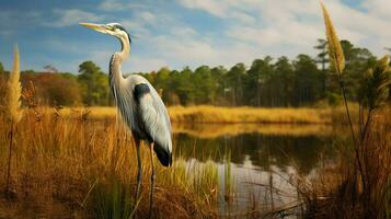 AI generated habitat freshwater marsh landscape photo