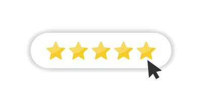 Five star rating vector design. Feedback, Review, and rate us concept.