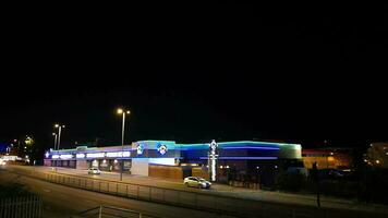 High Angle Footage of Illuminated British Town during Night. Luton, England UK. October 22nd, 2023 video