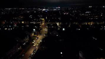 aérien vue de Britanique ville pendant du froid nuit video