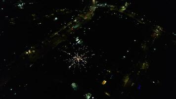 Aerial Footage of Illuminated British City During Bonfire Night video