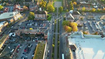 aéreo ver de Letchworth jardín ciudad de Inglaterra Reino Unido. noviembre 11, 2023 video