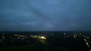 High Angle Footage of Illuminated Hitchin City of England UK video