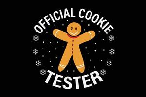 Christmas Official Cookie Tester Funny T-Shirt Design vector