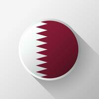 Creative Qatar Flag Circle Badge vector