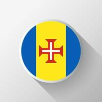 Creative Madeira Flag Circle Badge vector