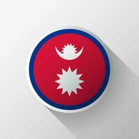 Creative Nepal Flag Circle Badge vector