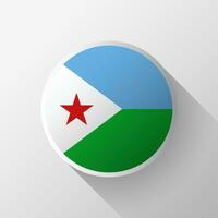 Creative Djibouti Flag Circle Badge vector