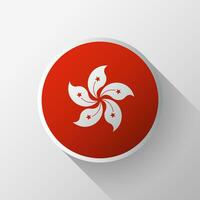 Creative Hong Kong Flag Circle Badge vector