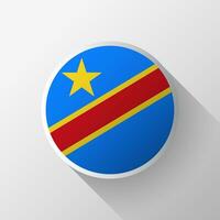 Creative Democratic Republic of the Congo Flag Circle Badge vector