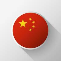 Creative China Flag Circle Badge vector