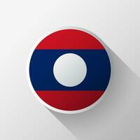 Creative Laos Flag Circle Badge vector