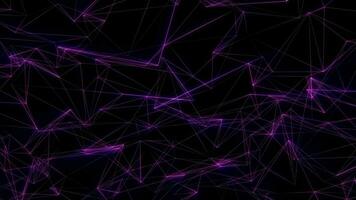 Abstract background of shiny blue and purple glass triangles with lines hi-tech digital triangulation video