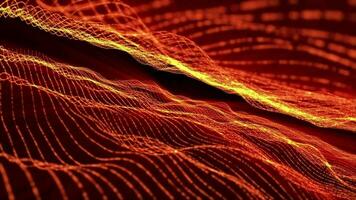 Abstract red mirror energy waves composed of futuristic particles video