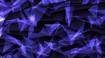Futuristic abstract background. Purple color, flying triangles. video
