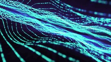 abstrato turquesa energia ondas composto do futurista Alto tecnologia partículas video