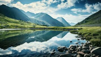 AI generated rocks alpine tundra landscape photo