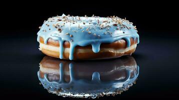 AI generated sweet frosted donut food photo