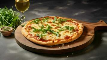 AI generated cheese margarita pizza food photo