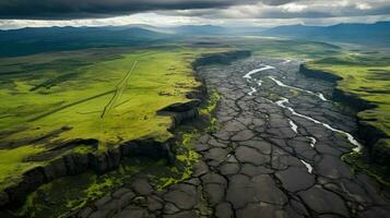 AI generated formation basalt plateau landscape photo