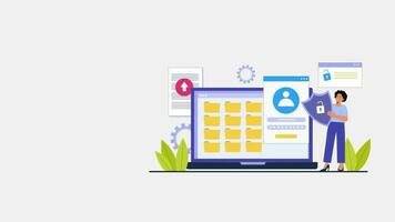 data säkerhet och karaktär animering video