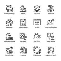 Pack of Business and Banking Flow Icons vector