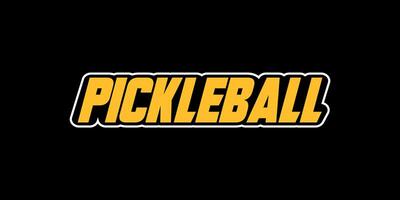 pickleball texto diseño. pickleball diseño para deporte tarjetas, t camisa, taza, gorra, póster, bandera, antecedentes. foto