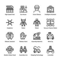 AI and VR Line Vector Icons Set