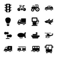 paquete de transporte icono vectores