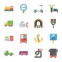 Pack of Transportation and Vehicles Icon Vectors