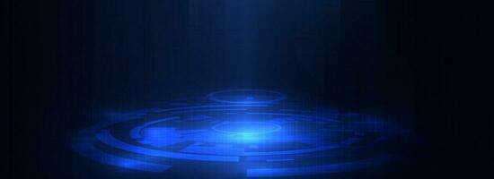 glowing blue technology circle Futuristic background concept vector