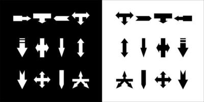 Illustration vector graphics a set of arrow icons