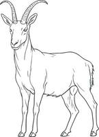 Goat linear icon silhouette. Goat side view linear silhouette. Farm goat animal logo design. goat line art. Vector illustration. AI generated illustration.