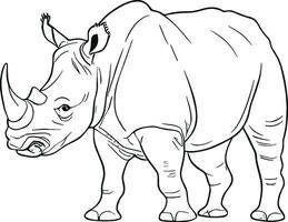 Rhino hand drawn vector illustration. Perfect for projects related to wildlife, safari adventures, and African themes. AI generated illustration.