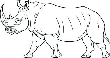 Rhino hand drawn vector illustration. Perfect for projects related to wildlife, safari adventures, and African themes. AI generated illustration.