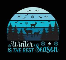 invierno temporada t camisa diseño vector