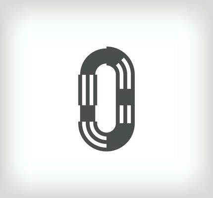Number 0 linear modern logo. The letter is in the form of stripes. Alphabet number character and linear abstract design. logo, corporate identity, application, creative poster and more.