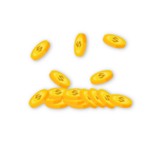 gold coins falling victory, success, profit. png