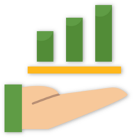 hand with chart bra graph with arrows transperancy background png