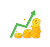 devise échange les taux, or pièces de monnaie avec flèches et transparent Contexte png