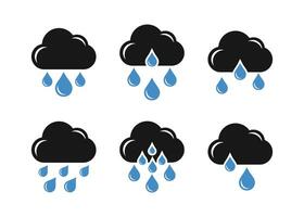 lluvia icono conjunto en de moda plano estilo aislado en antecedentes. vector ilustración