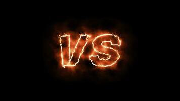 VS word transparent video.versus animation with fire effect. video