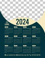 calendario diseño 2024, único diseño, minimalista diseño vector