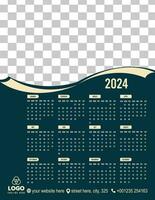 Calendar design 2024, Unique design,  Minimalist design vector